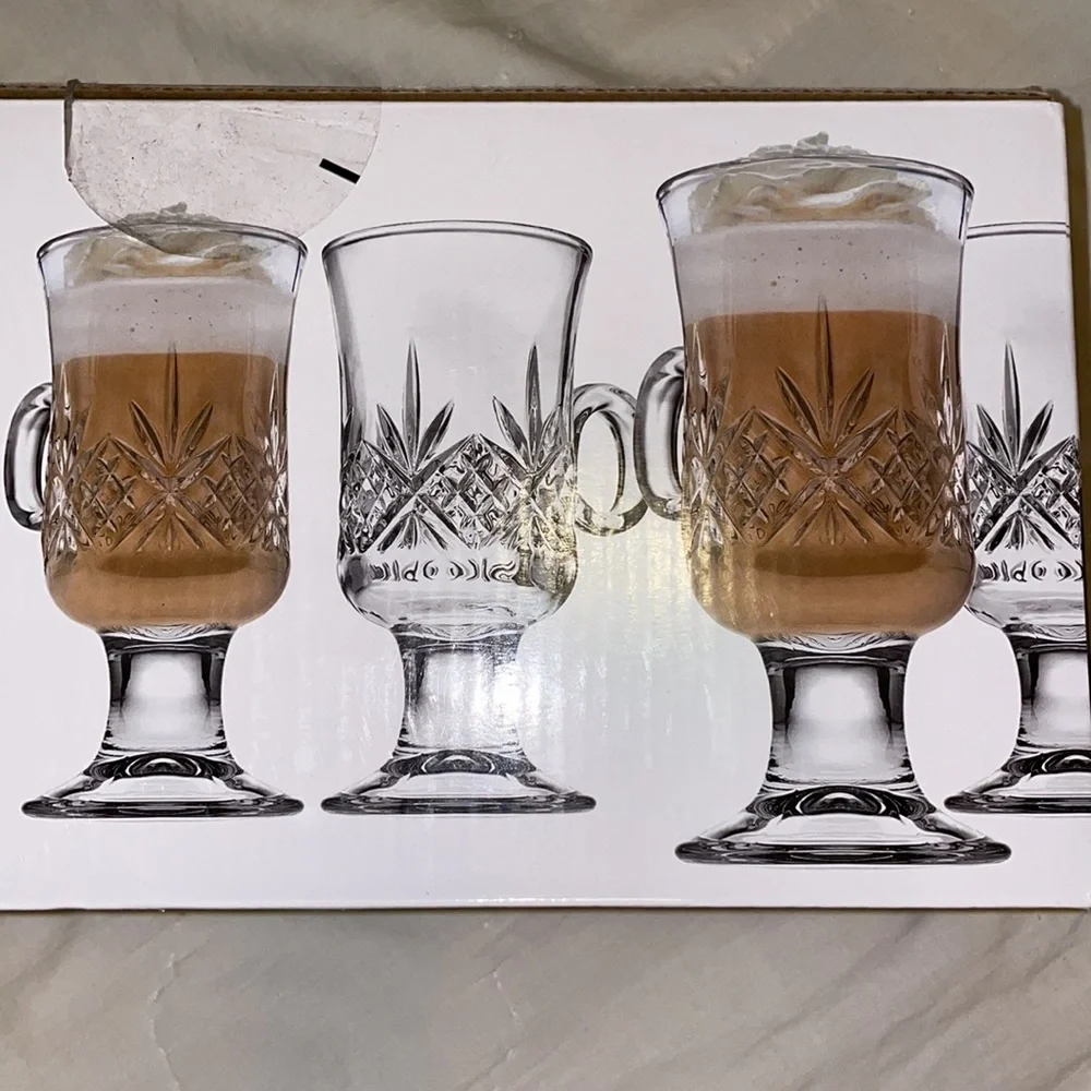 BN in Box 4 pcs Irish coffee glasses by Shannon godinger